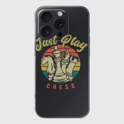 Чехол для iPhone 16 Pro Max силиконовый с защитой камеры Just Play Шахматы
