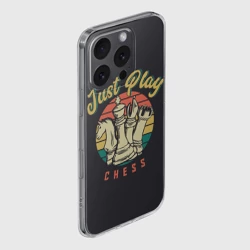 Чехол для iPhone 16 Pro Max силиконовый с защитой камеры Just Play Шахматы - фото 2
