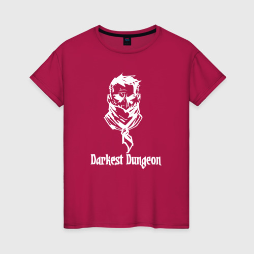 Женская футболка хлопок Darkest dungeon темнейшее подземелье фраза,, цвет маджента