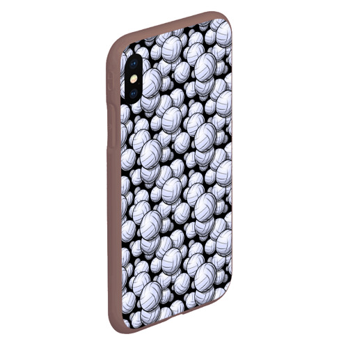 Чехол для iPhone XS Max матовый Волейбольные Мячи Volleyballs, цвет коричневый - фото 3