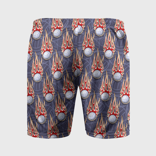 Мужские шорты спортивные Волейбольные мячи в огне, цвет 3D печать - фото 2