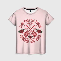 ROCK AND ROLL (гитары и розы) – Женская футболка 3D с принтом купить со скидкой в -23%