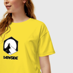 Женская футболка хлопок Oversize Тёмная сторона гор - фото 2