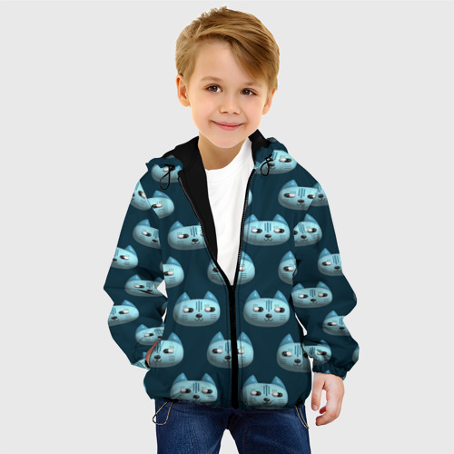 Детская куртка 3D Мордочки котов с эффектом 3d. Паттерн, цвет черный - фото 3