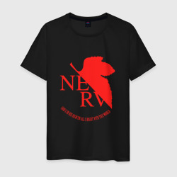 Мужская футболка хлопок Nerv в Neon Genesis Evangelion
