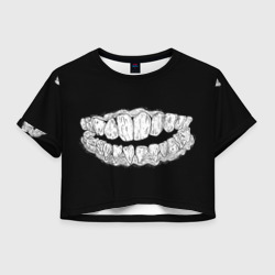 Женская футболка Crop-top 3D Зубы Каонаси