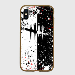 Чехол для iPhone XS Max матовый Dead by Daylight брызги красок