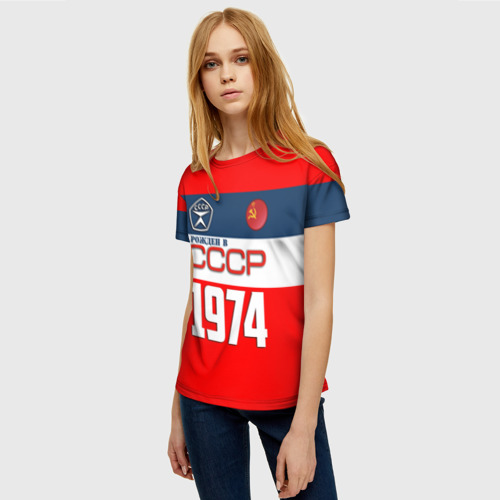 Женская футболка 3D Рожден в СССР 1974, цвет 3D печать - фото 3