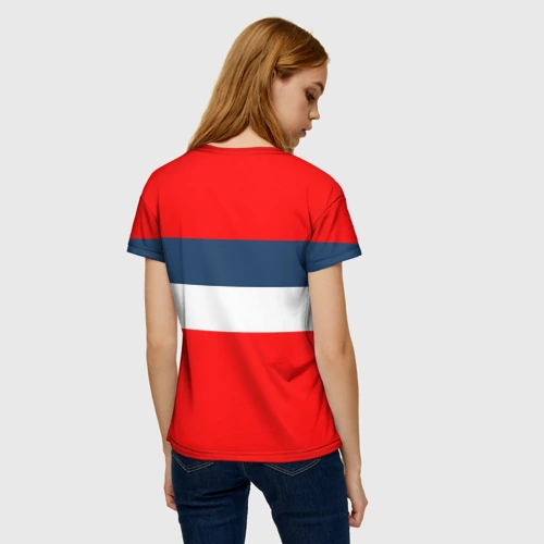 Женская футболка 3D с принтом Рожден в СССР 1980, вид сзади #2