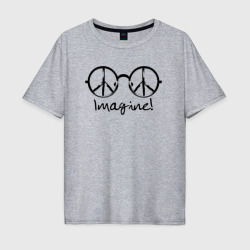 Мужская футболка хлопок Oversize Очки Джона Леннона Imagine