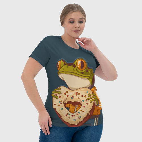 Женская футболка 3D с принтом Лягуха с пряником, фото #4
