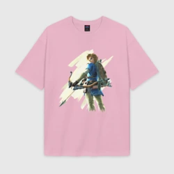 Женская футболка Oversize хлопок texturе Link с луком