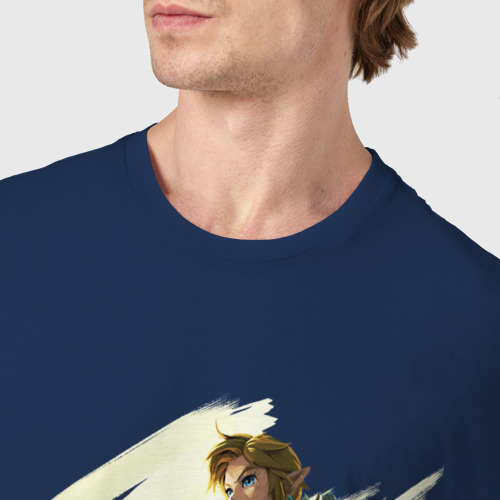 Мужская футболка хлопок Link с луком, цвет темно-синий - фото 6