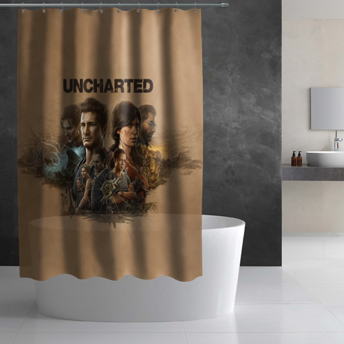 Штора 3D для ванной Uncharted. Анчартед - фото 2