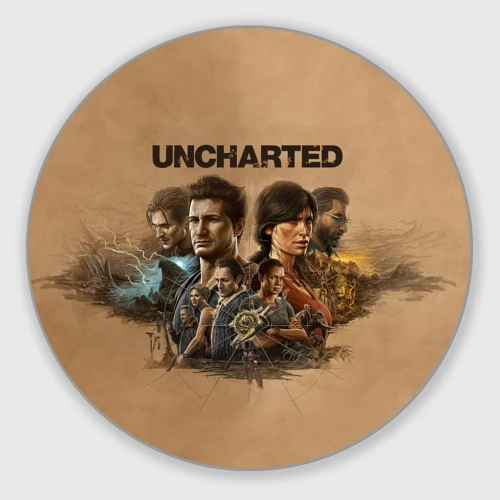Круглый коврик для мышки Uncharted. Анчартед