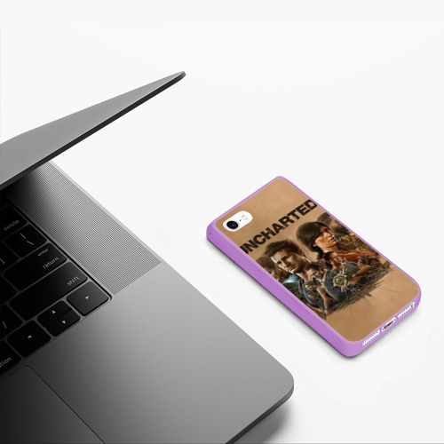 Чехол для iPhone 5/5S матовый Uncharted. Анчартед, цвет сиреневый - фото 5