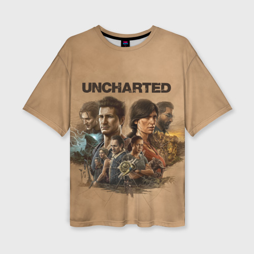 Женская футболка oversize 3D Uncharted. Анчартед, цвет 3D печать