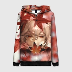 Женская толстовка 3D на молнии Кадзуха и кленовые листья