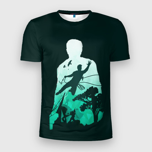 Мужская футболка 3D Slim с принтом Uncharted Силуэт, вид спереди #2