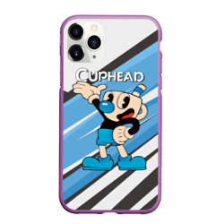 Чехол для iPhone 11 Pro Max матовый Cuphead синяя чашечка