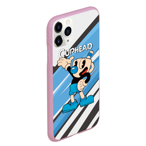 Чехол для iPhone 11 Pro Max матовый Cuphead синяя чашечка, цвет розовый - фото 3