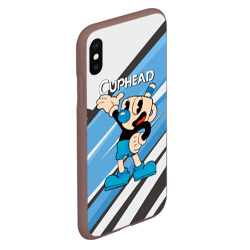 Чехол для iPhone XS Max матовый Cuphead синяя чашечка - фото 2