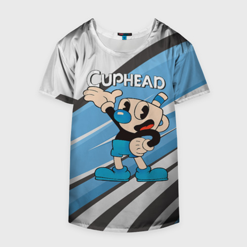 Накидка на куртку 3D Cuphead синяя чашечка, цвет 3D печать - фото 4