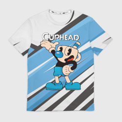 Мужская футболка 3D Cuphead синяя чашечка