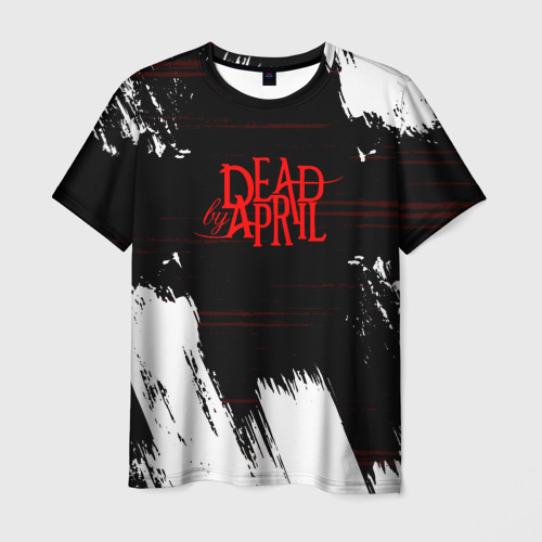 Мужская футболка с принтом Dead by april metal, вид спереди №1