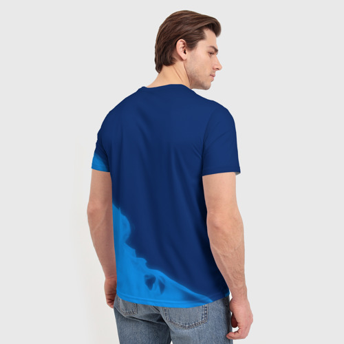 Мужская футболка 3D с принтом Россия - герб Russia Sport Пламя, вид сзади #2