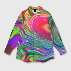 Женская рубашка oversize 3D Expressive pattern - neon