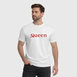 Мужская футболка хлопок Queen серп и молот надпись - фото 2