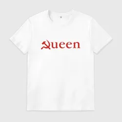 Мужская футболка хлопок Queen серп и молот надпись