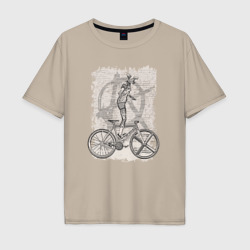 Мужская футболка хлопок Oversize Kitty bike punk