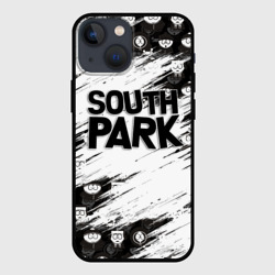 Чехол для iPhone 13 mini Южный Парк - персонажи и логотип South Park