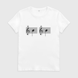 Женская футболка хлопок Си-Си черные ноты