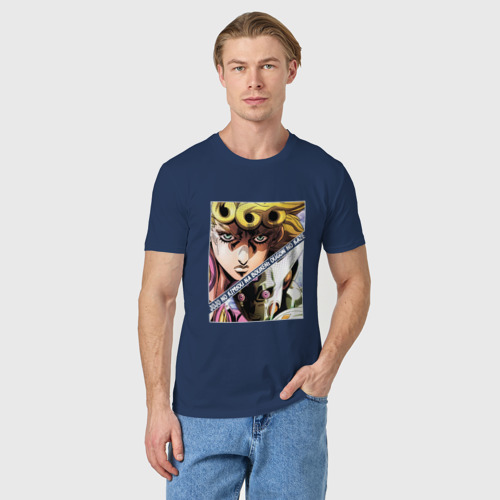 Мужская футболка хлопок Джорно Джованна из ДжоДжо, цвет темно-синий - фото 3