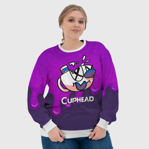 Женский свитшот 3D Cuphead Разбитая чашечка, цвет 3D печать - фото 6