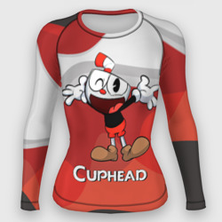 Женский рашгард 3D Cuphead веселая красная чашечка