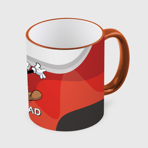 Кружка с полной запечаткой Cuphead веселая красная чашечка, цвет Кант оранжевый - фото 3