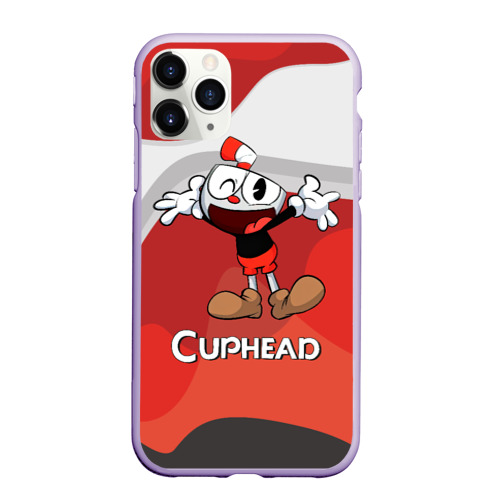 Чехол для iPhone 11 Pro матовый с принтом Cuphead веселая красная чашечка, вид спереди #2