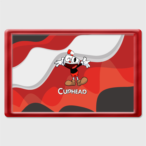 Магнит 45*70 с принтом Cuphead веселая красная чашечка, вид спереди №1