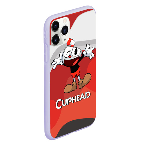 Чехол для iPhone 11 Pro матовый с принтом Cuphead веселая красная чашечка, вид сбоку #3