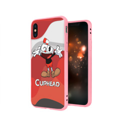 Чехол для iPhone X матовый Cuphead веселая красная чашечка - фото 2