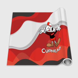 Бумага с принтом Cuphead веселая красная чашечка для любого человека, вид спереди №2. Цвет основы: белый