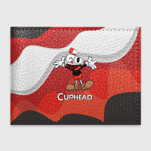 Обложка для студенческого билета с принтом Cuphead веселая красная чашечка, вид спереди №1