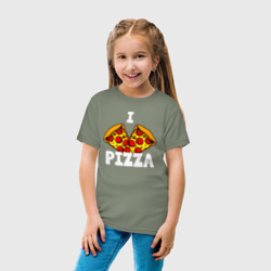 Детская футболка хлопок Я люблю пиццу 2 слайса - фото 2