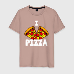Я люблю пиццу 2 слайса – Мужская футболка хлопок с принтом купить со скидкой в -20%