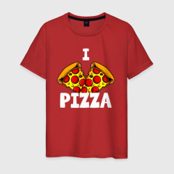 Я люблю пиццу 2 слайса – Мужская футболка хлопок с принтом купить со скидкой в -20%