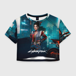 Женская футболка Crop-top 3D Panam cyberpunk  2077 